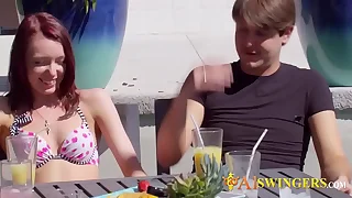 Steamy orgy with a hot swinger group during a wild night out&excl;