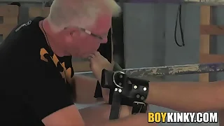 Naked twink indecision from the rafters after sadistic Sebastian Kane roped him up